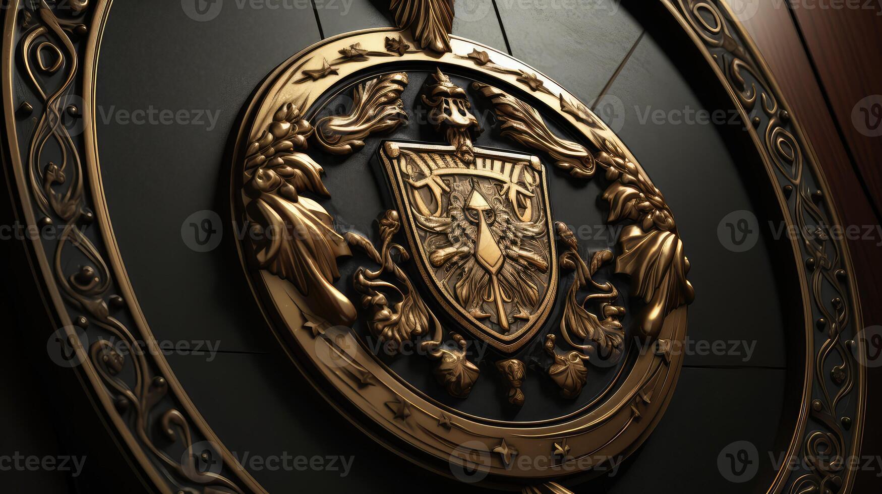 insignia coat of arms wood photo
