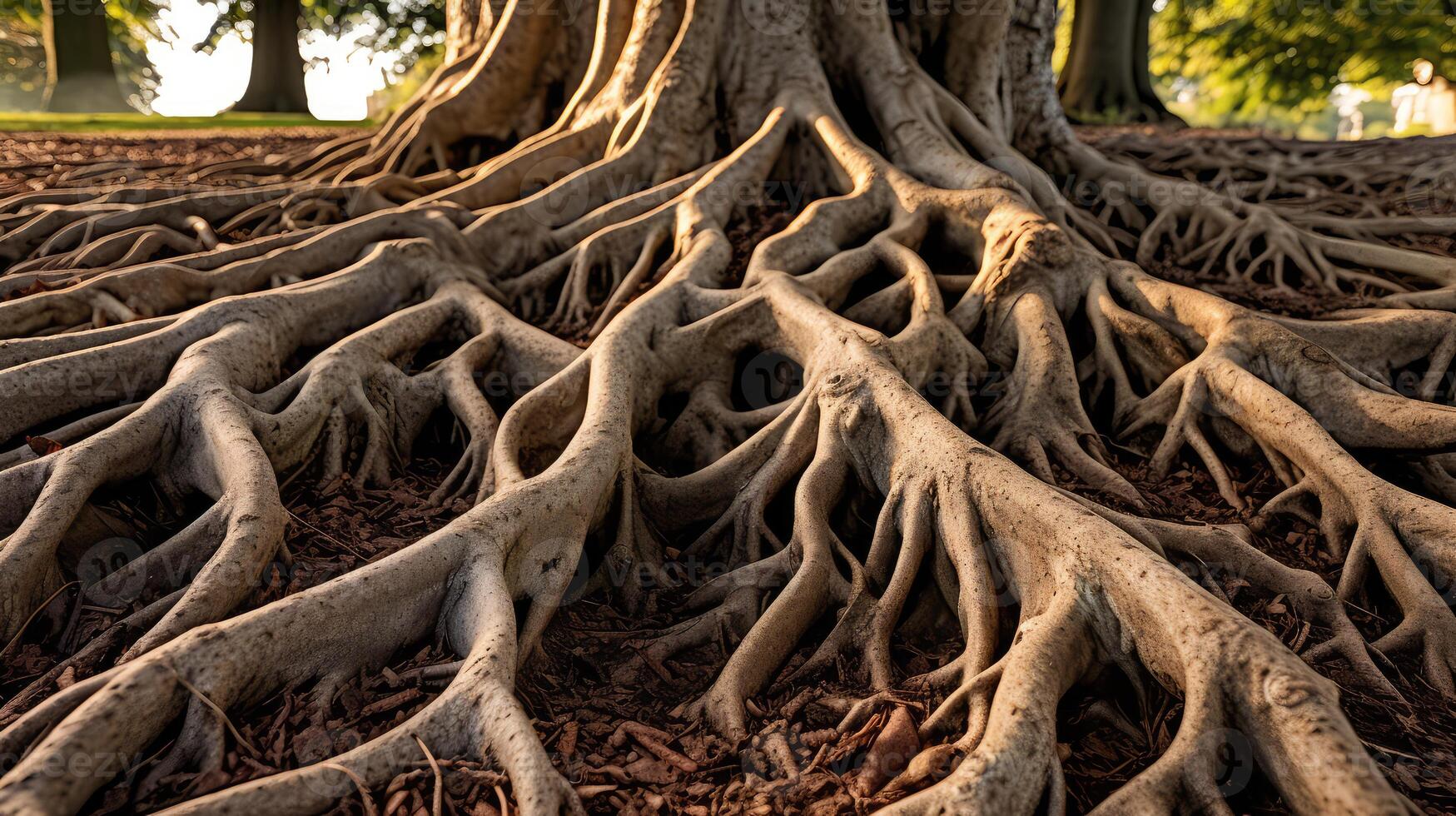 gnarled oak tree roots photo