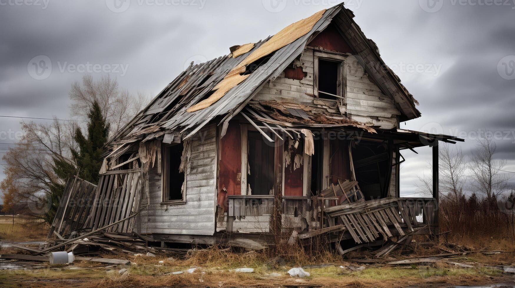derelict dilapidated house photo