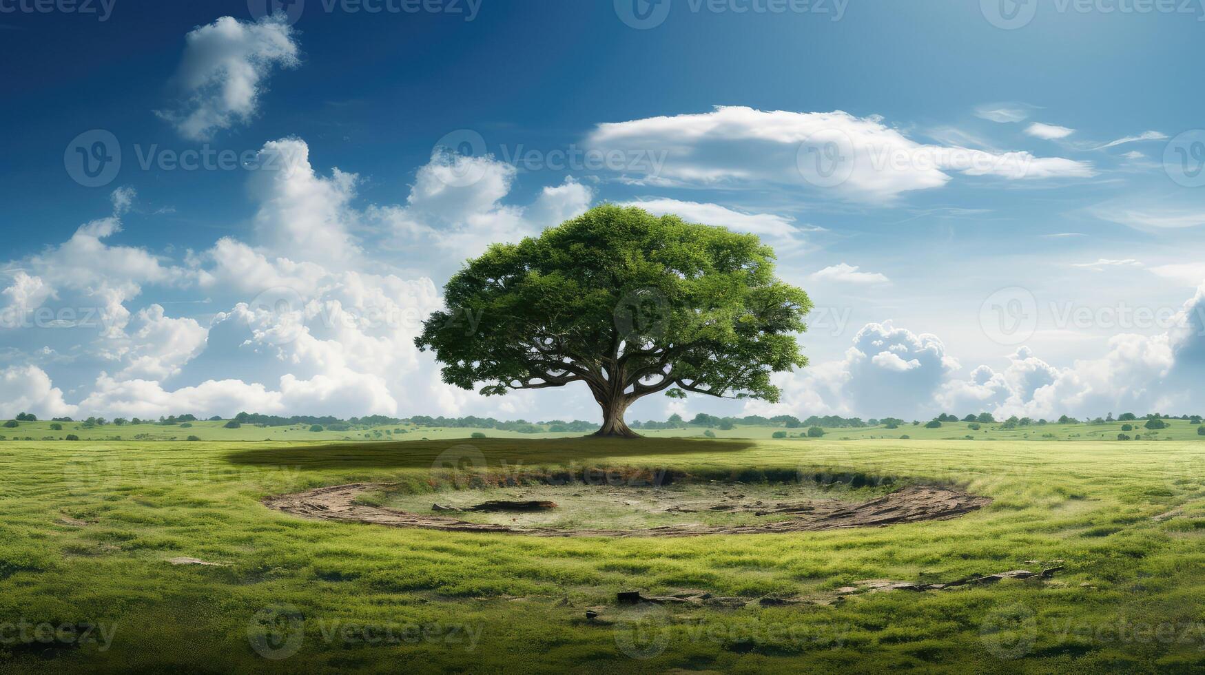 shade circle with tree photo