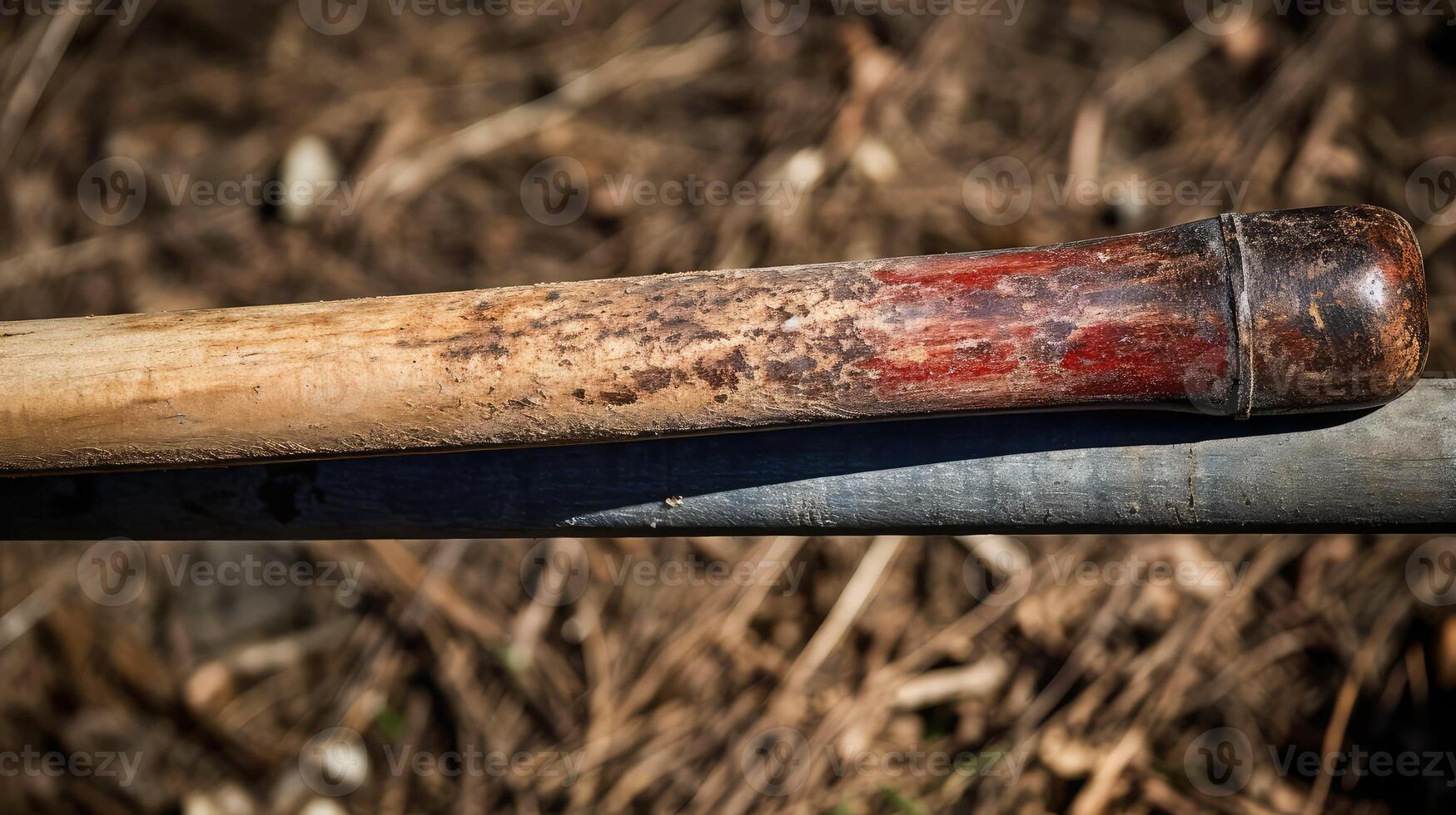 closeup wooden baseball bat photo