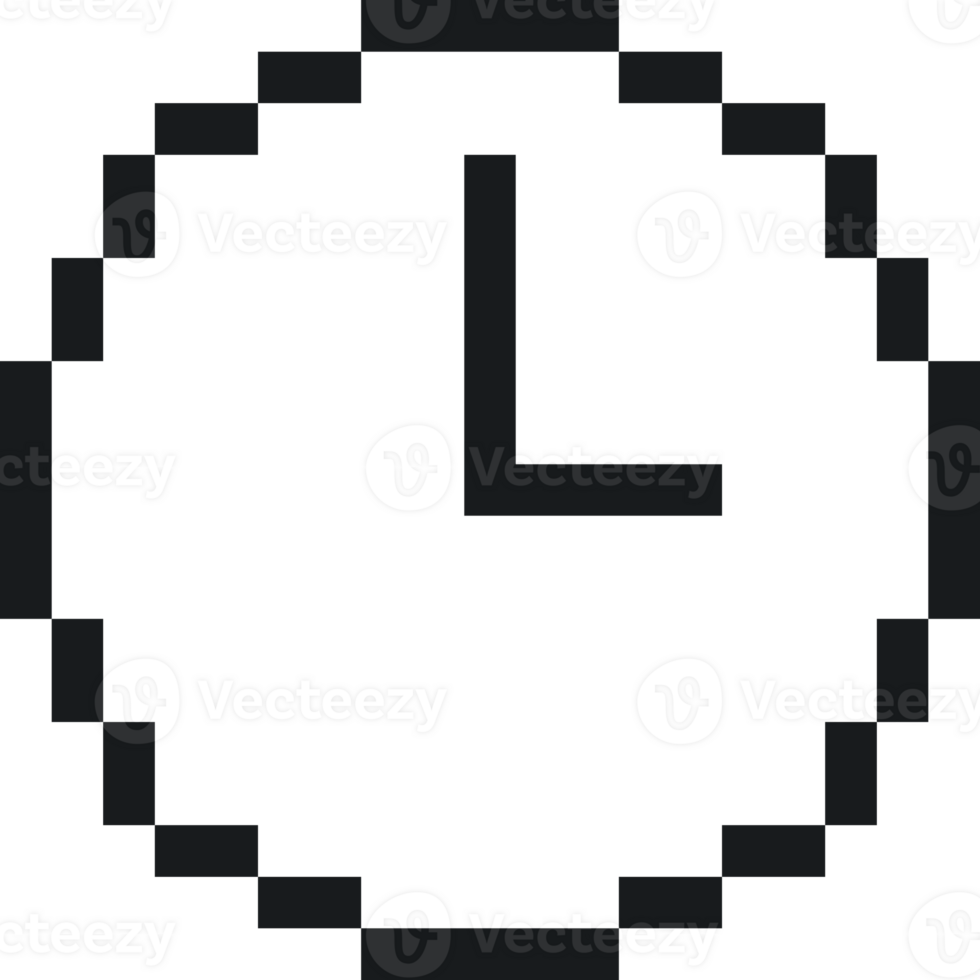 8 bit clock. Alarm clock icon png