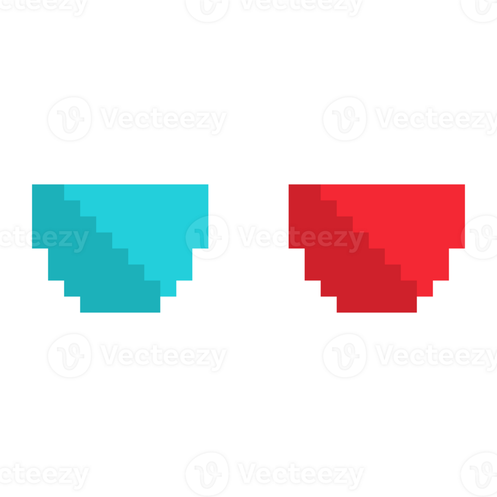 Three Dimensional Glasses. 3D glasses. 8 bit 3D glass png