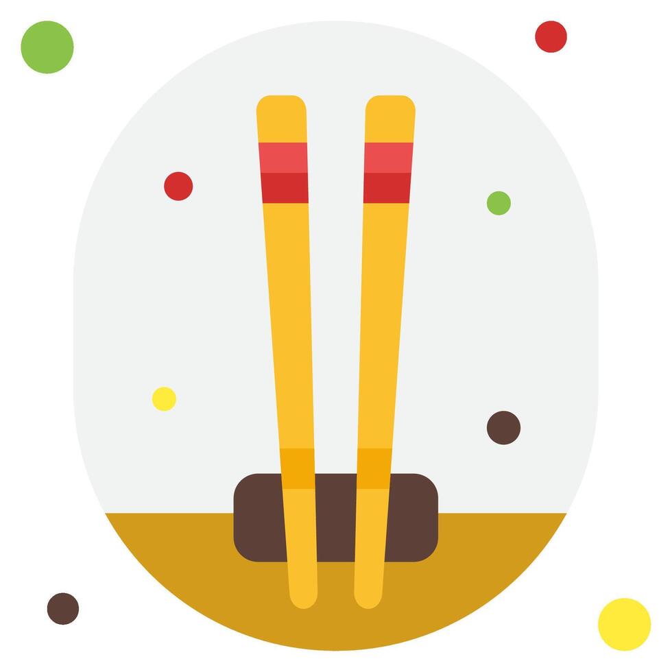 Stylized Cricket Bat and Ball Icon vector