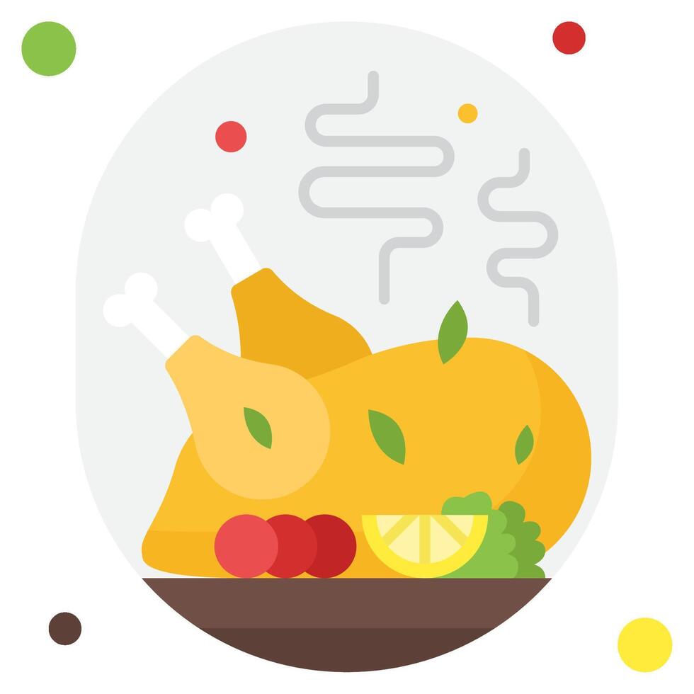 Delicious Roasted Chicken with Vegetables vector