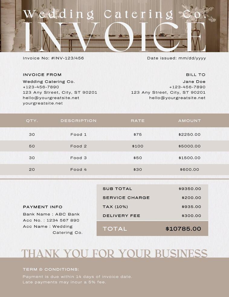 Wedding Catering Invoice 56275611 Template Wedding Catering Invoice 56275611 Template
