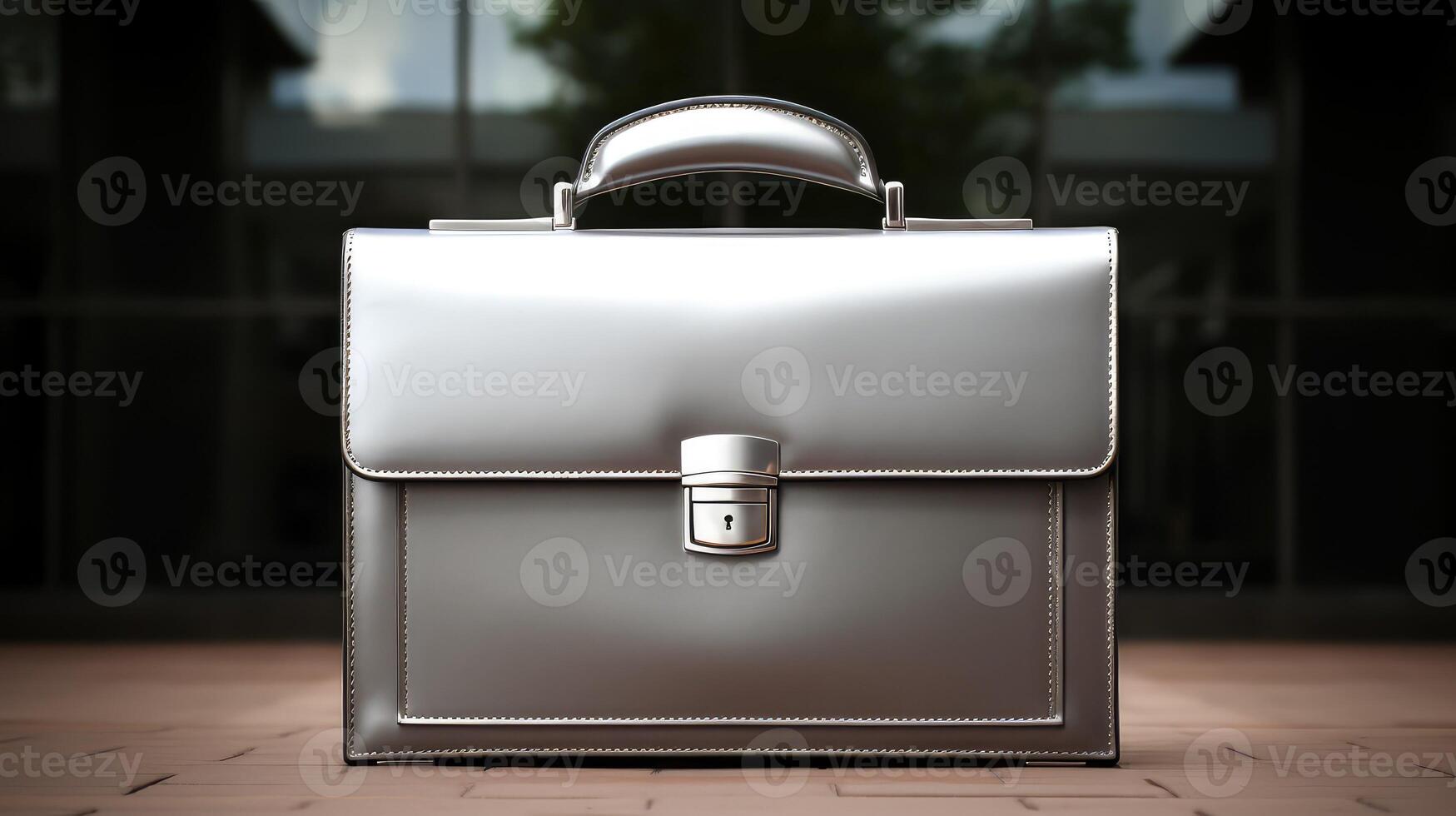 chrome silver briefcase photo