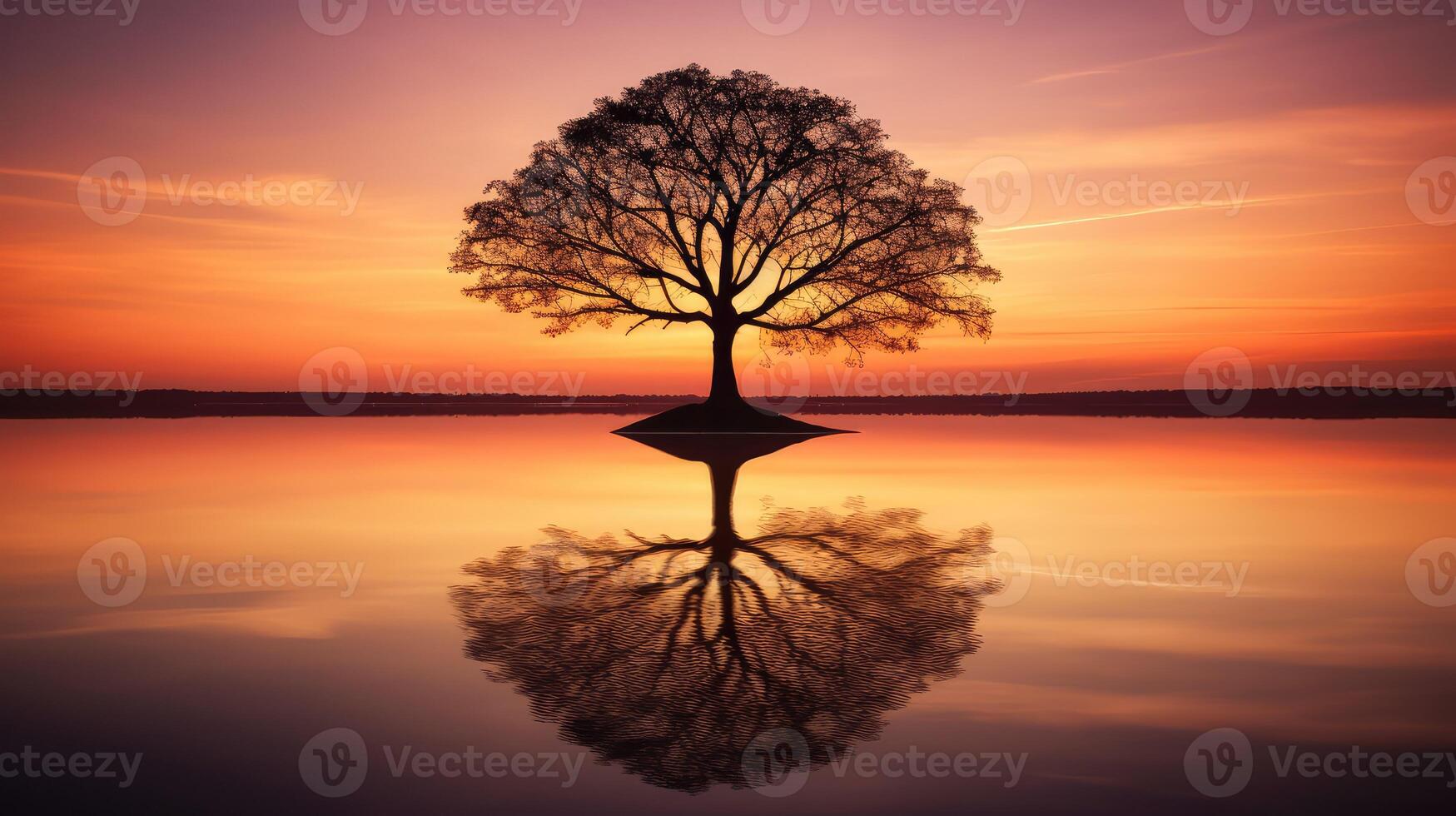 sunlake simple tree silhouette photo