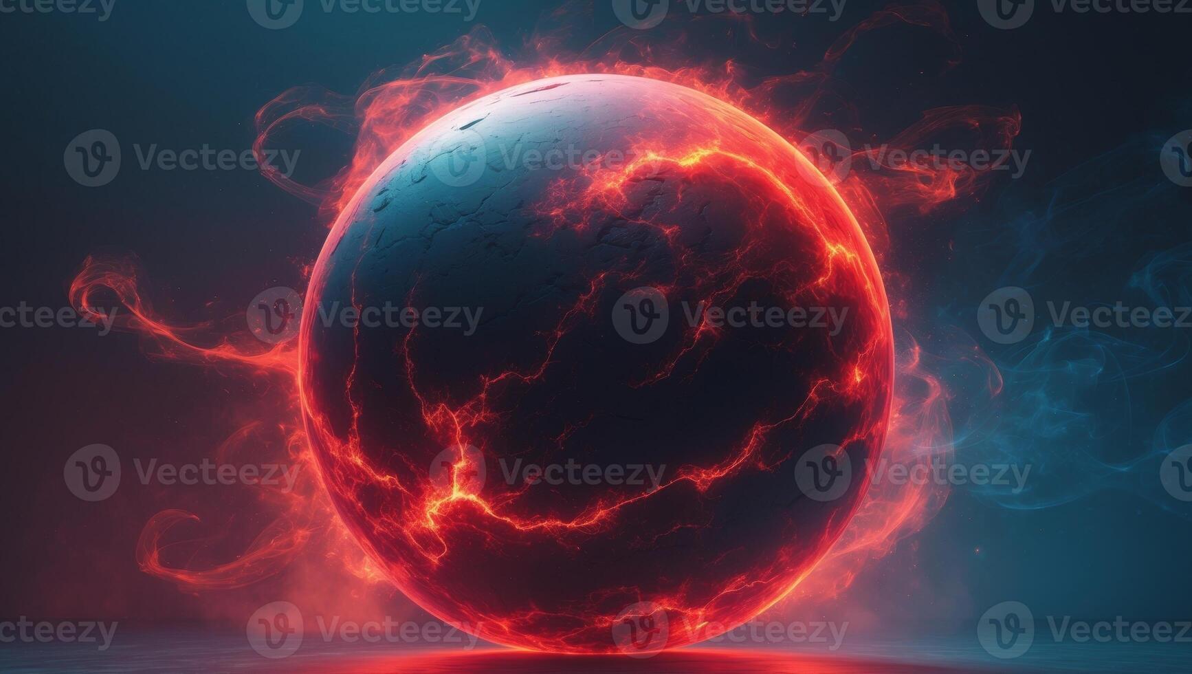 A visually captivating dynamic red sphere composition enhanced with striking lighting effects. photo