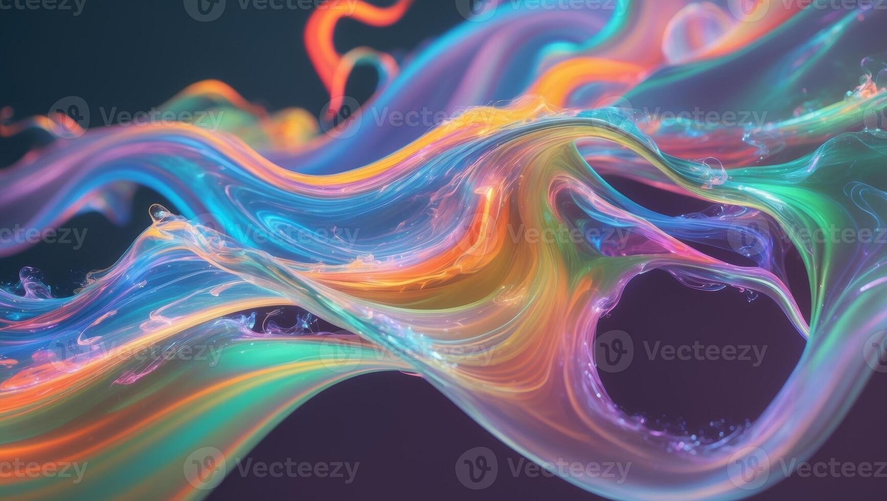 Abstract Colorful Liquid Flowing Dynamically. photo
