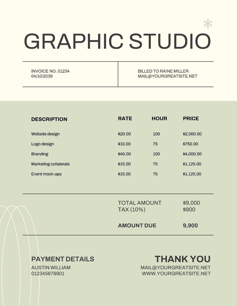 graphic designer invoice template design ideas