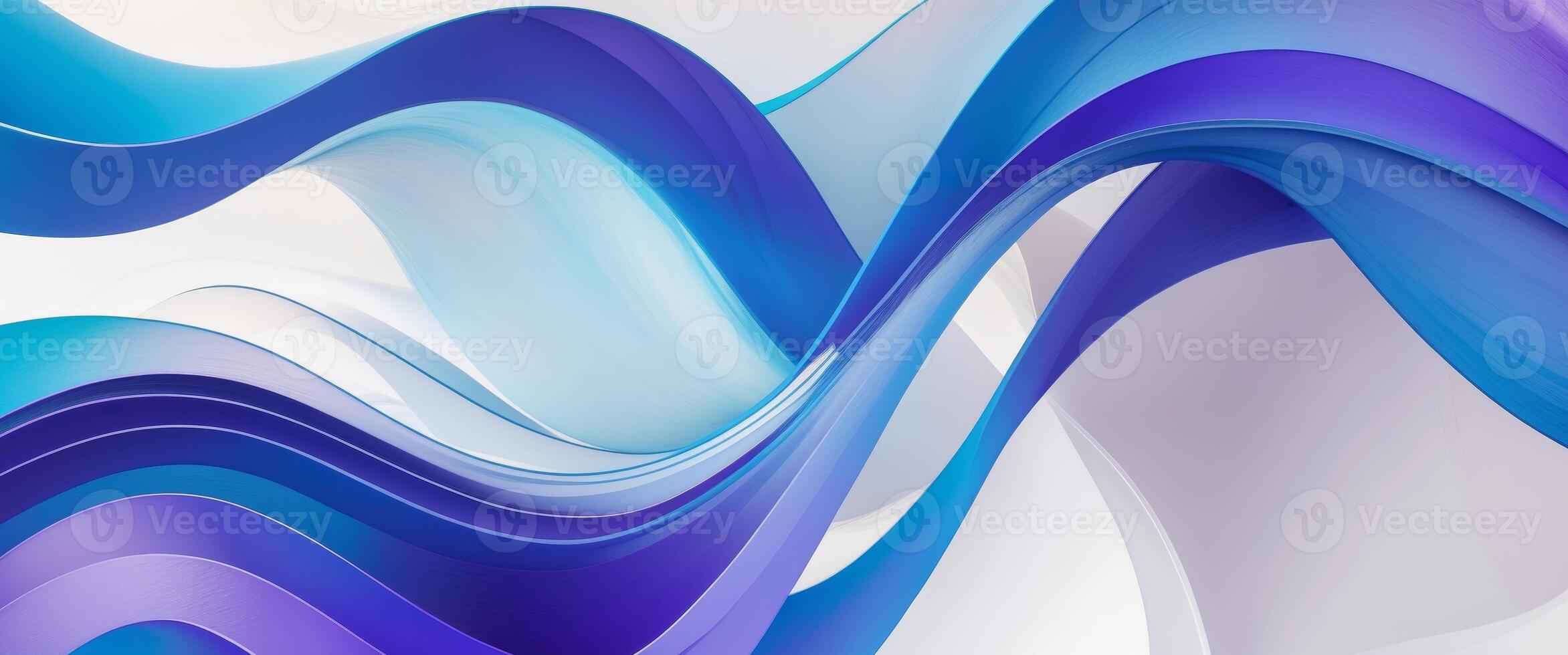 Fluid azure and violet curves forming sophisticated abstract linear design. photo