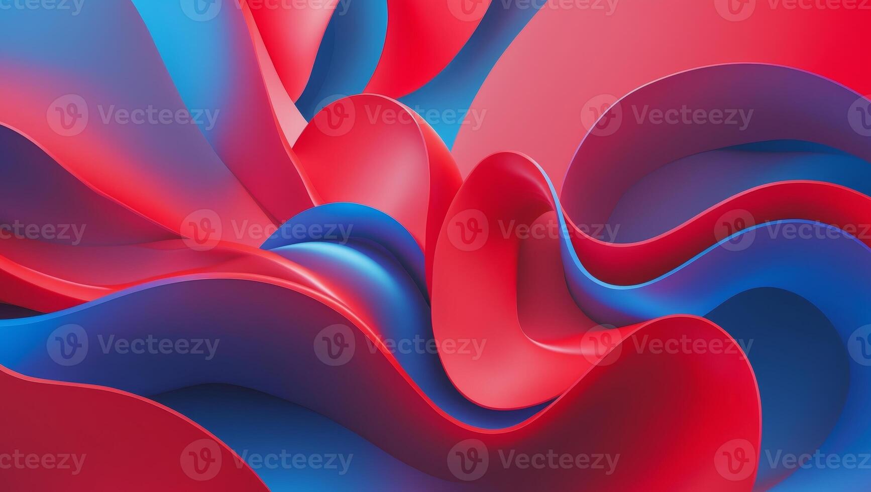 Smooth overlapping red and blue abstract shapes create a dynamic and visually interesting background texture photo