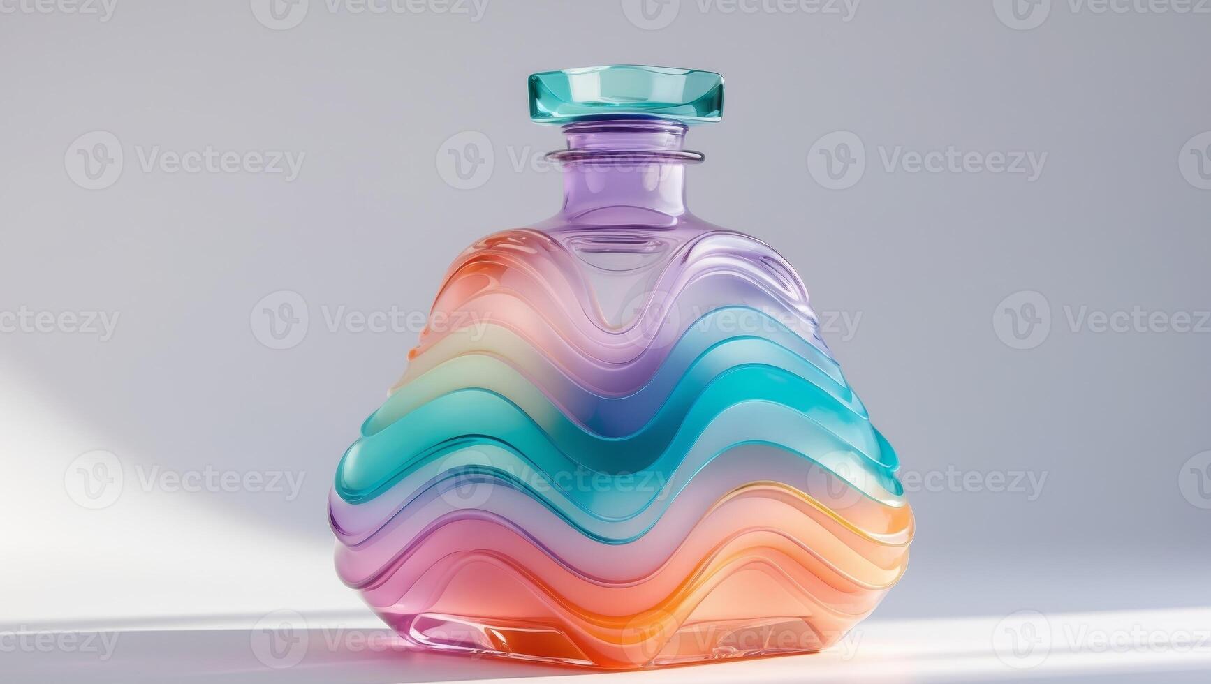 A Colorful Bottle with a Stunning Design and Gradient Layers that Inspires Creativity. photo