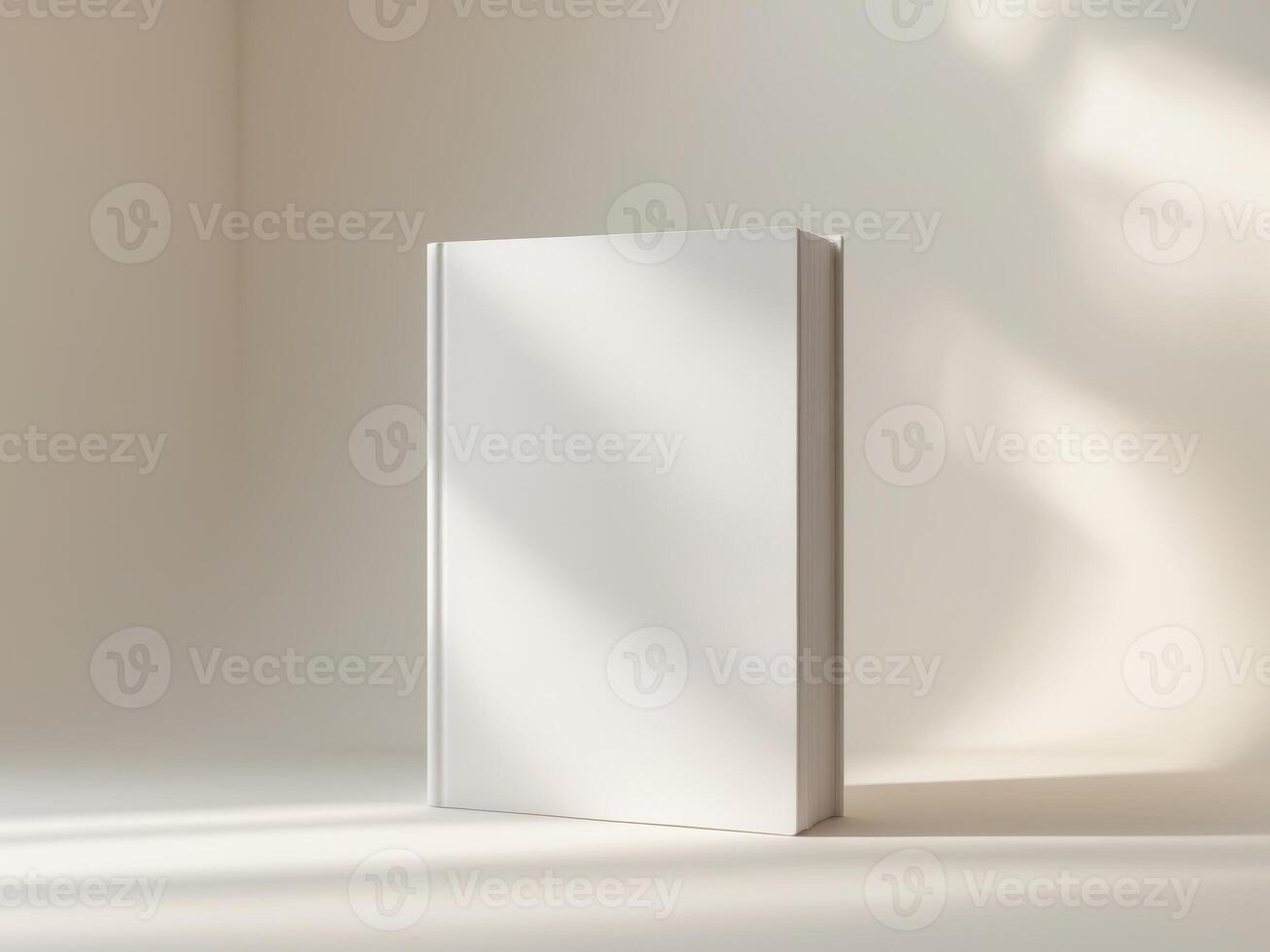 White Square Book Mockup Shows Texture And Shadow. photo