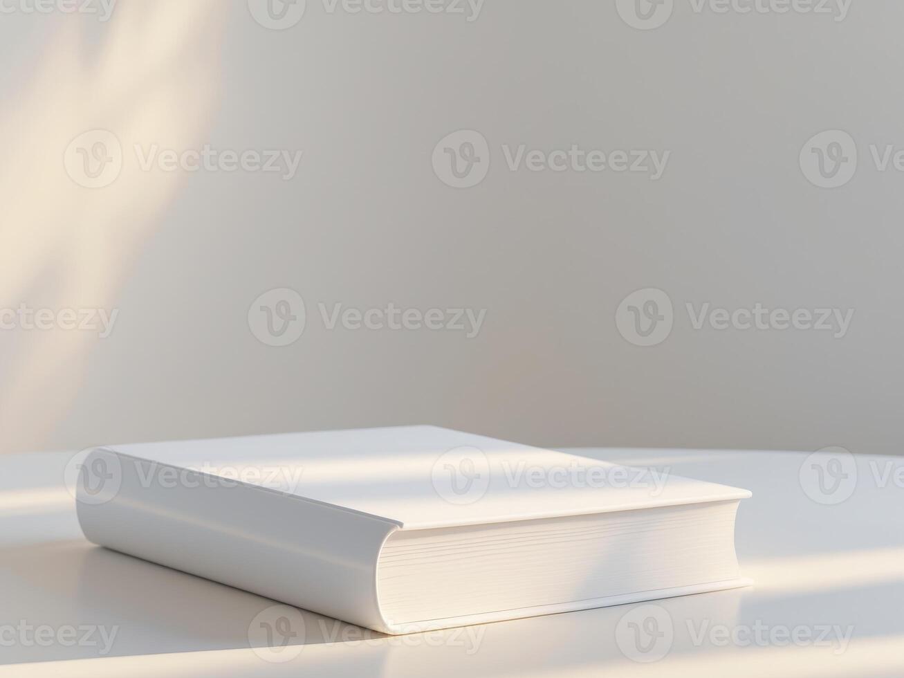 Pixel Perfect Image of a White Book with Blank Pages. photo