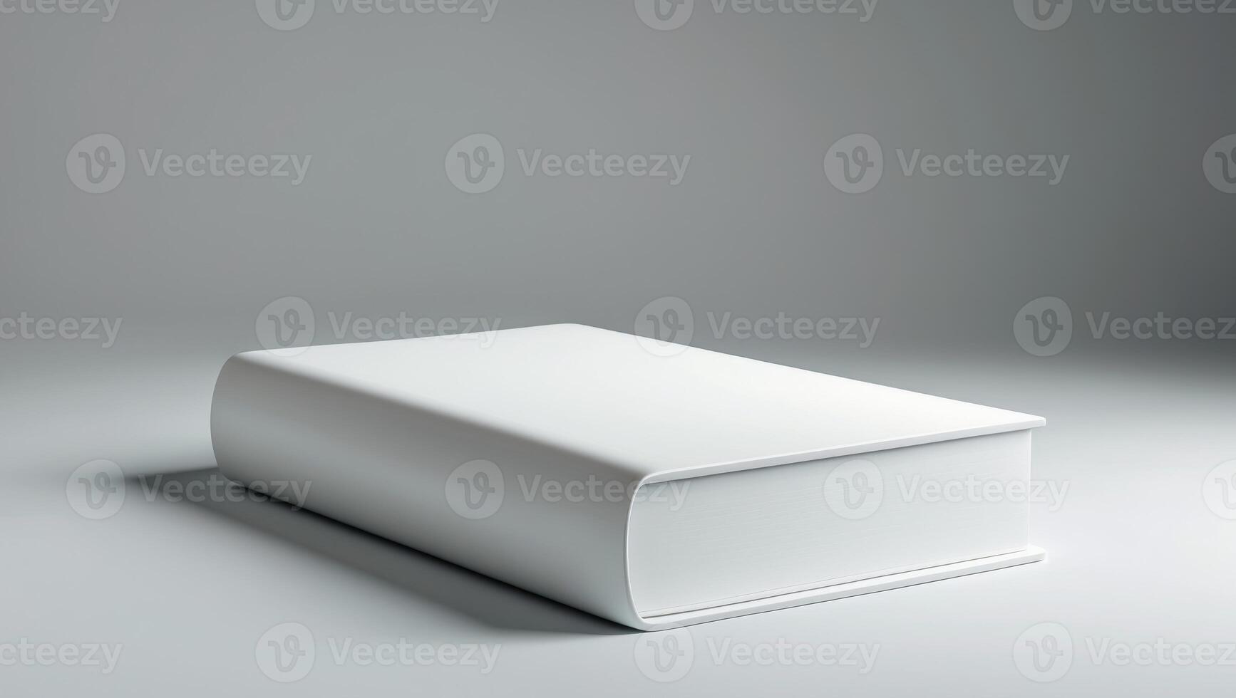 Premium Quality Visual of a White Book with a White Cover on a Gray Background photo