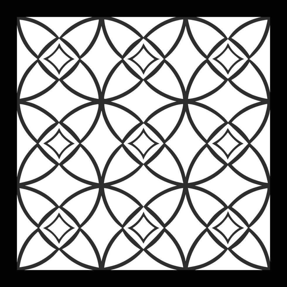 a black and white square pattern with a pattern of circles vector