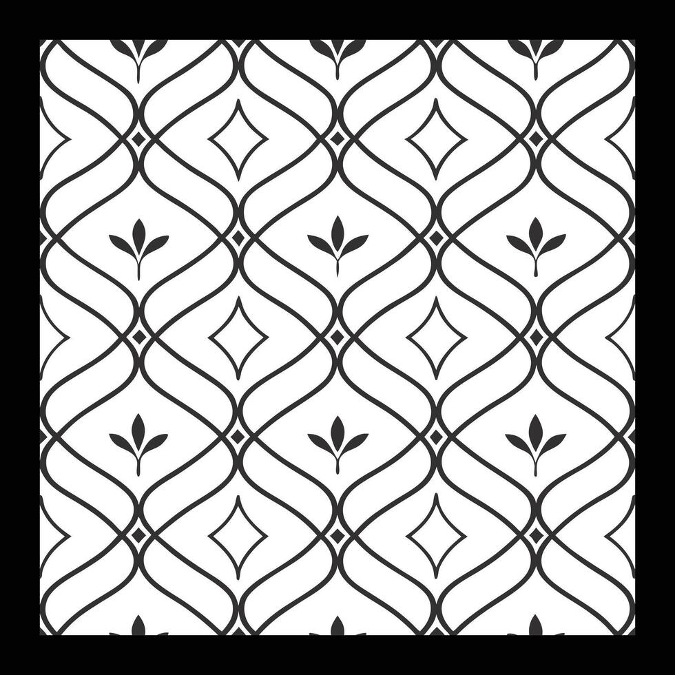 a black and white pattern with a wavy design. vector