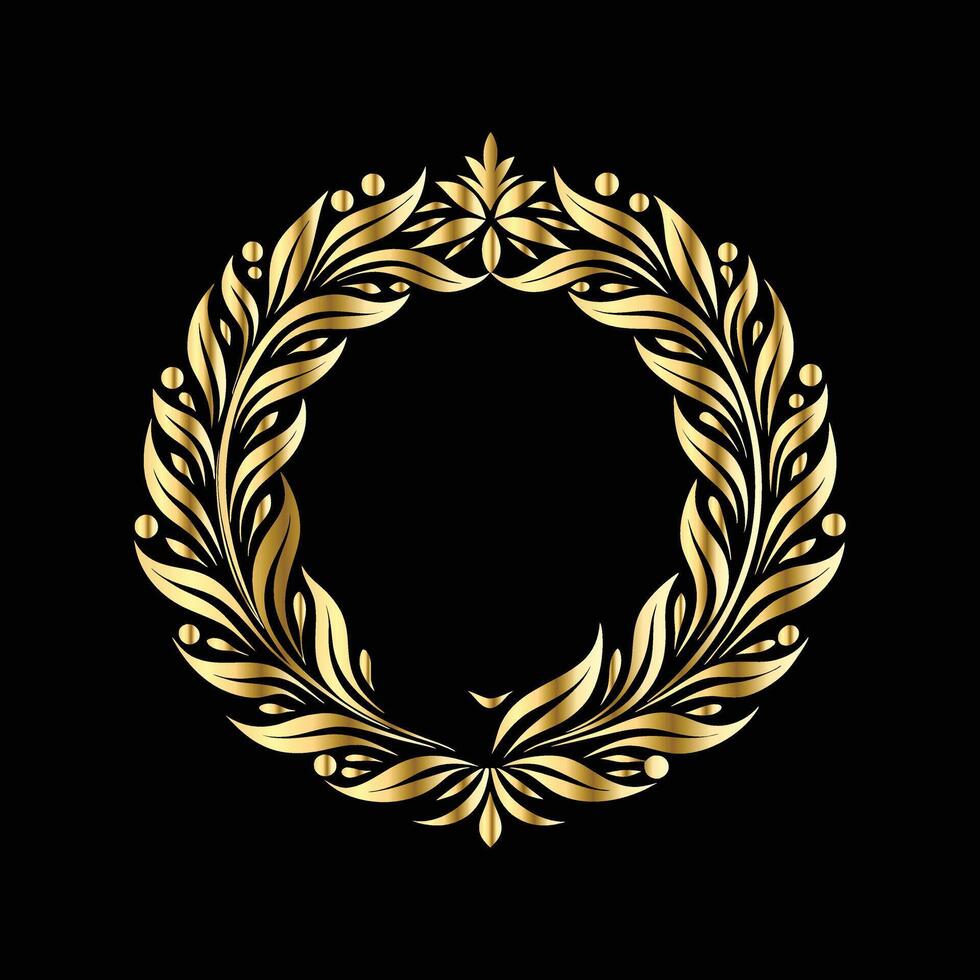 golden frame. Elegant element for design in Eastern style, place for text. vector