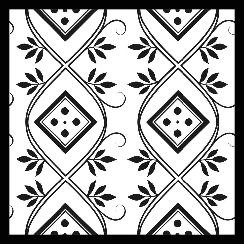 Elegant Black and White Floral Pattern vector