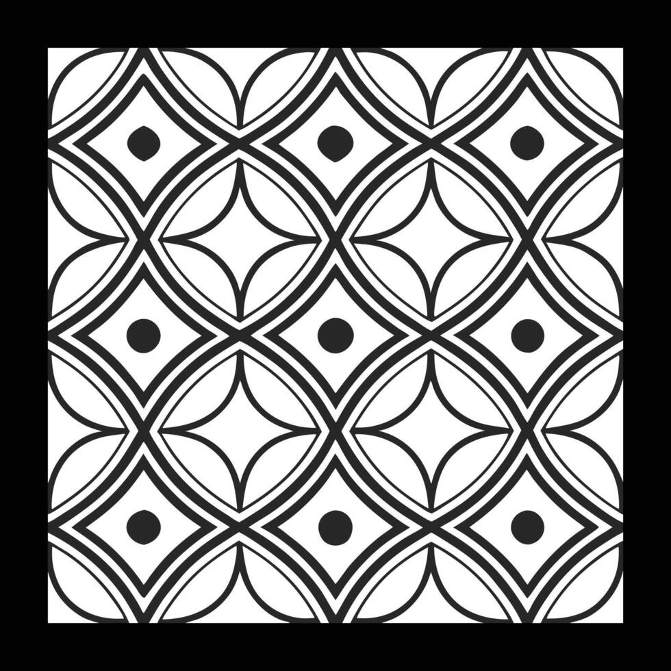 a black and white pattern with circles. Luxurious Black and White Floral Pattern Decorative vector