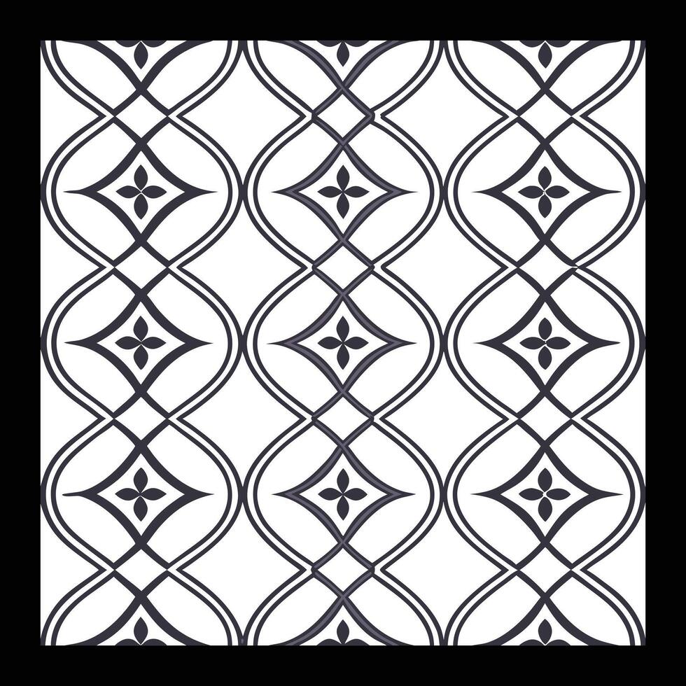 a black and white pattern with a design. vector