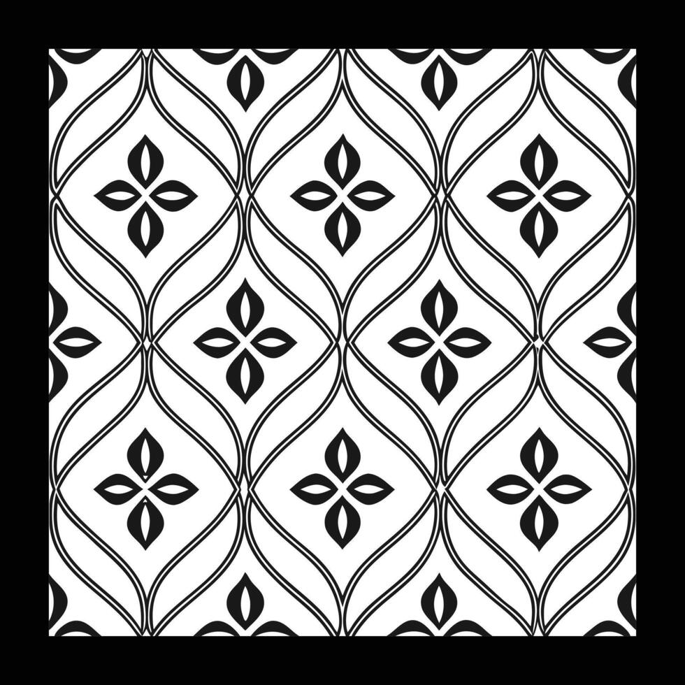 a black and white pattern with a flower design. illustration. vector
