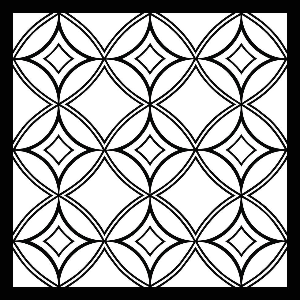 a black and white geometric pattern on a white background. Classic Black and White Floral Pattern vector