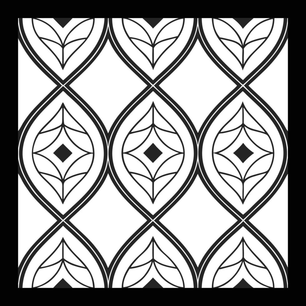 a black and white design with a pattern. Monochrome Ornamental Pattern vector