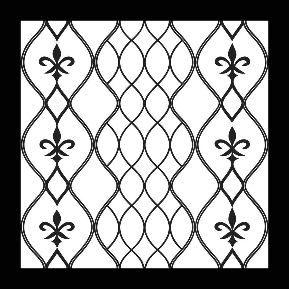 a black and white drawing of a decorative pattern vector