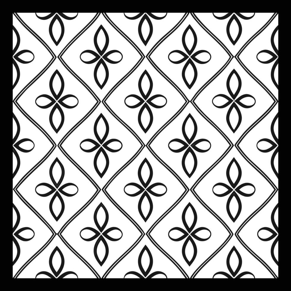 a black and white pattern with a decorative design. Ornamental Floral Pattern. vector