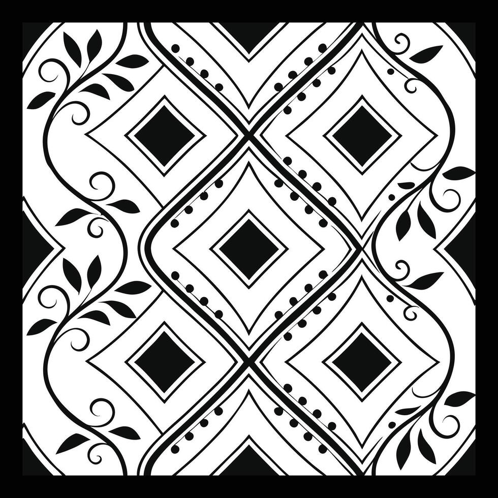 Black and white pattern with decorative ornament. illustration for your design vector