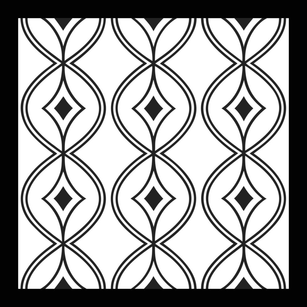 a black and white pattern with a diamond shape vector