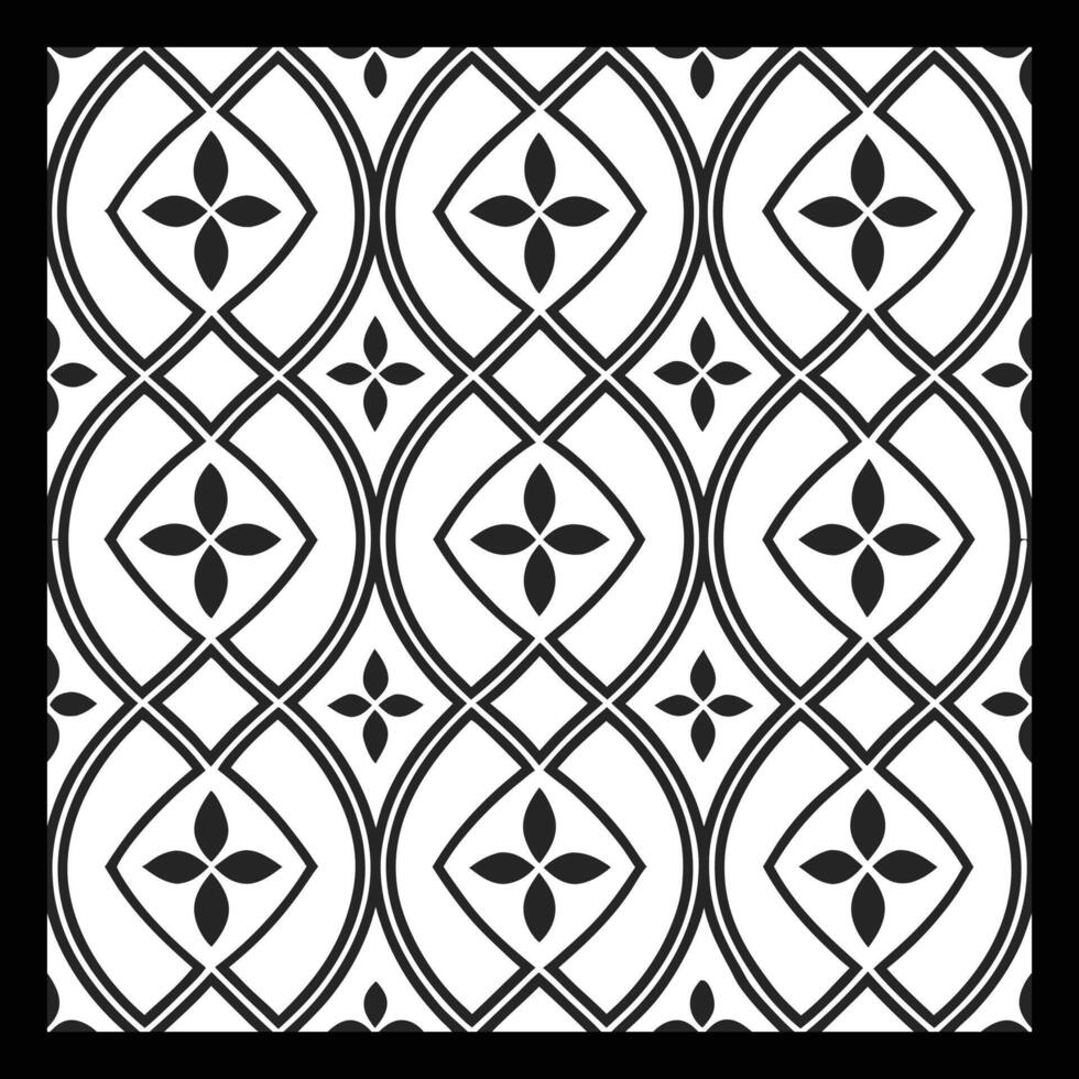 a black and white pattern with a square design. Seamless pattern in geometric ornamental style vector