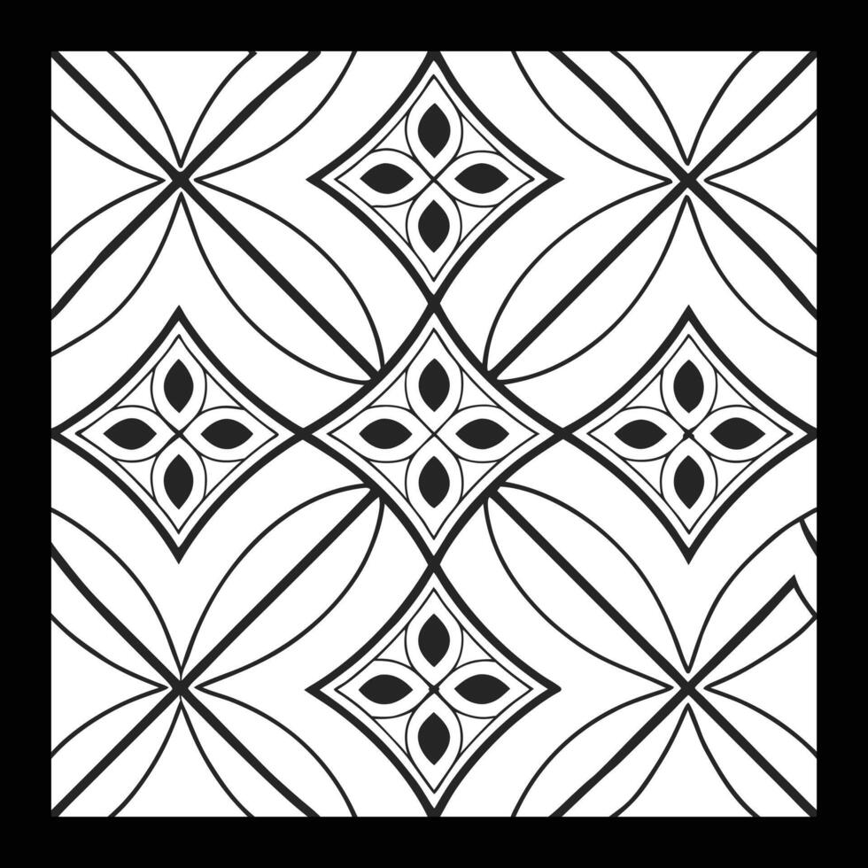 a black and white drawing of a square pattern. Seamless pattern in geometric ornamental style vector