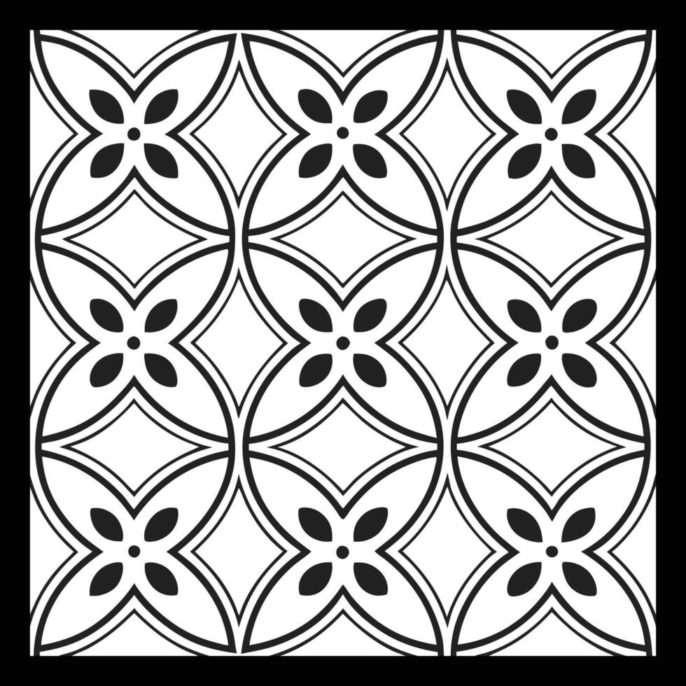 a black and white pattern with a flower design. Black and white floral pattern. illustration. Ideal for printing onto fabric and paper or scrap booking. vector