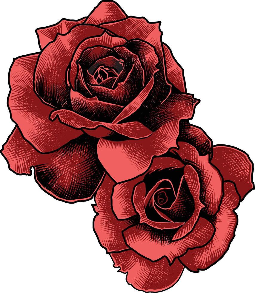 ELEGANT RED ROSES vector