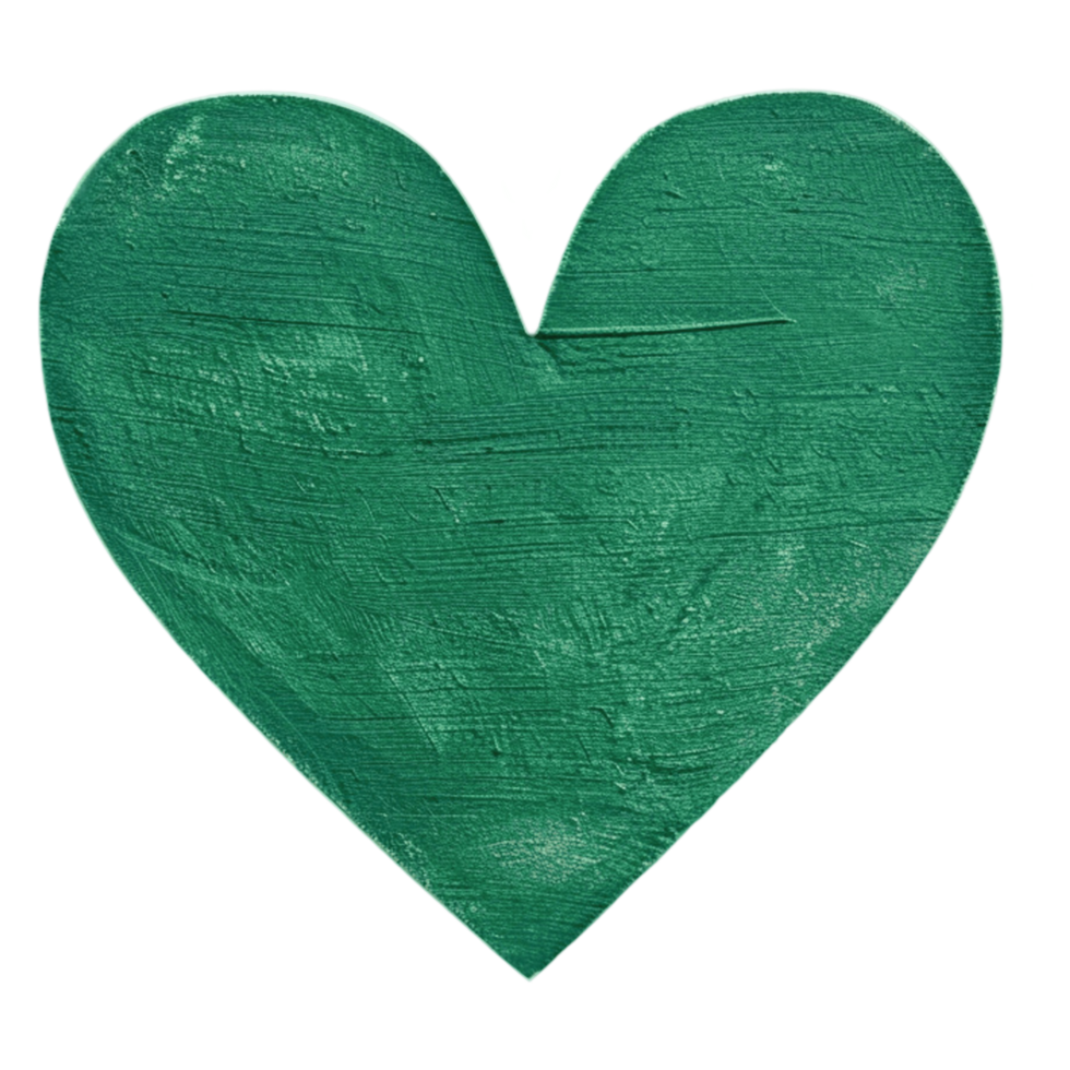 Bold Textured Green Heart Symbolizing Love png