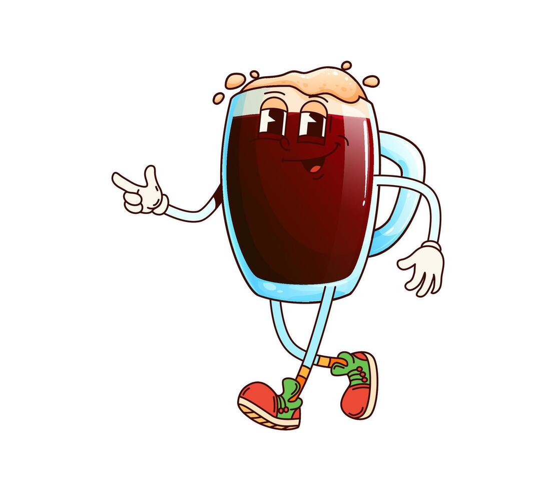 Kvass drink beverage groovy funny character vector