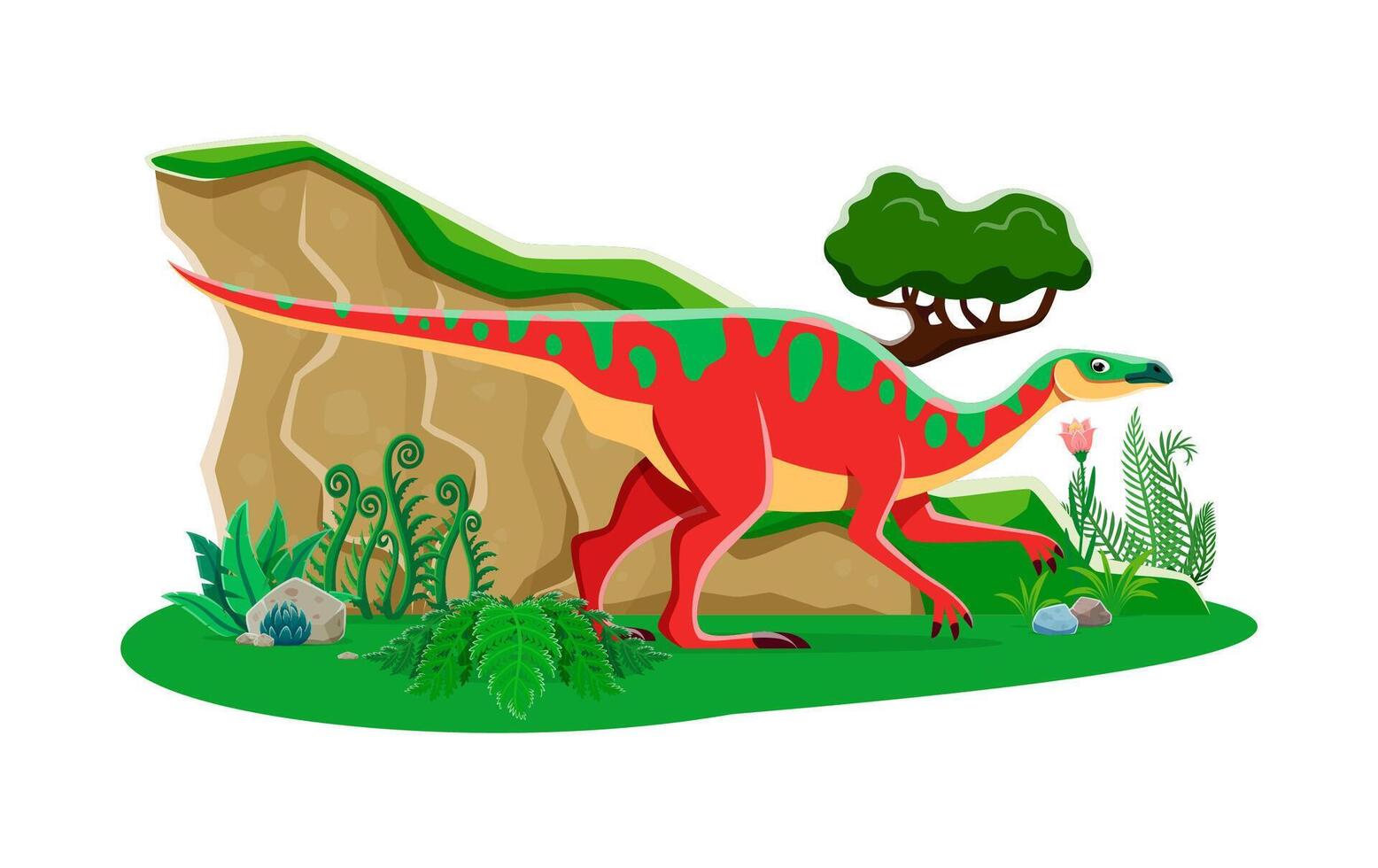 Extinct Anatotitan dinosaur cartoon character vector