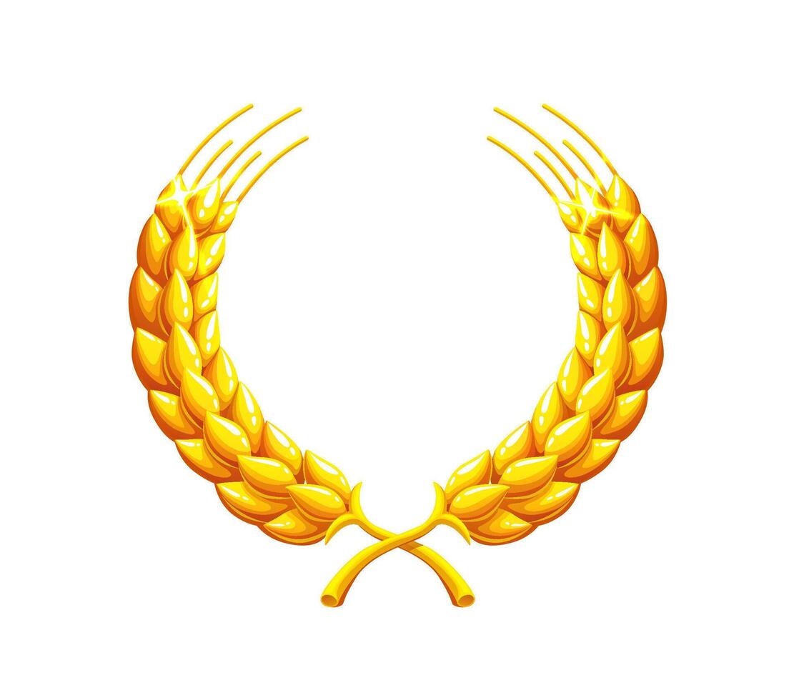 Golden laurel wreath with leaves vector