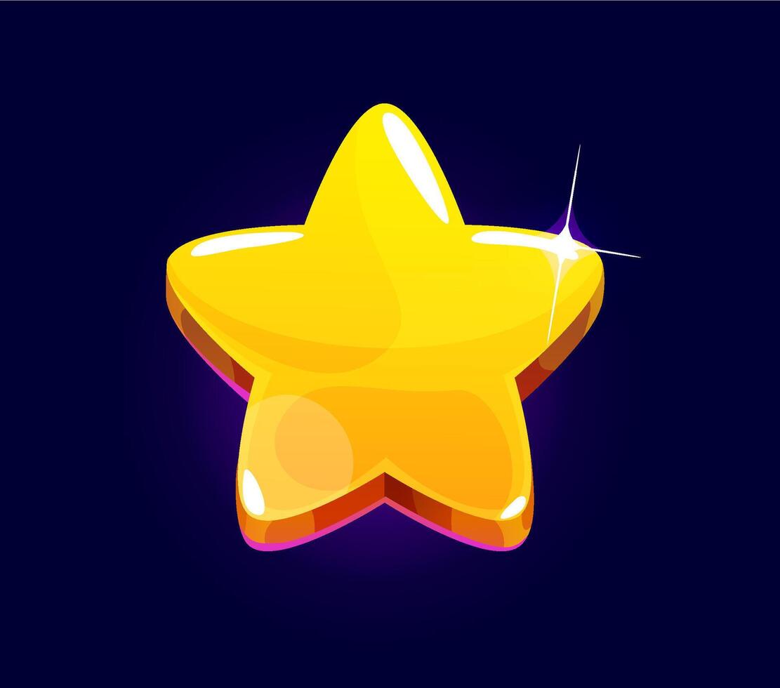 Game asset golden star, trophy award reward prize vector