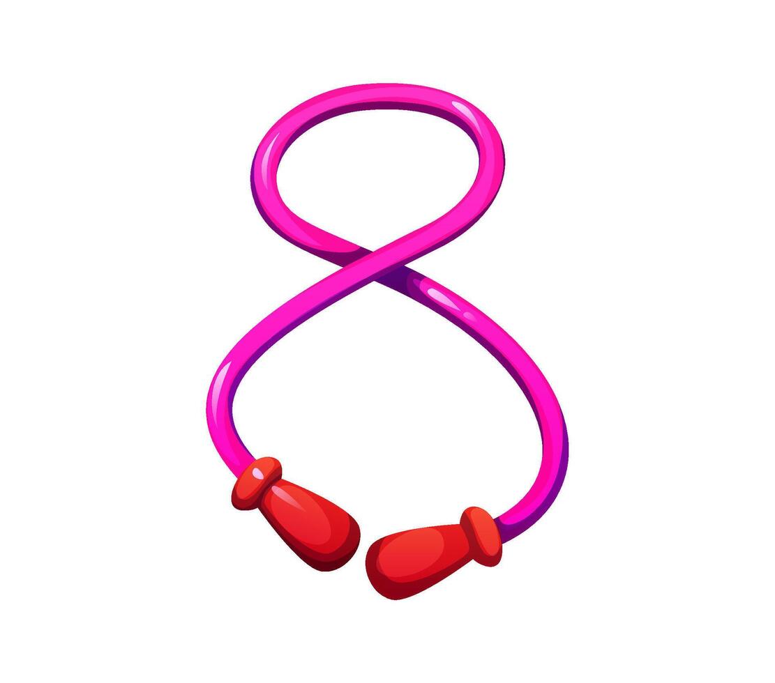 School education font skipping rope 8 eight digit vector