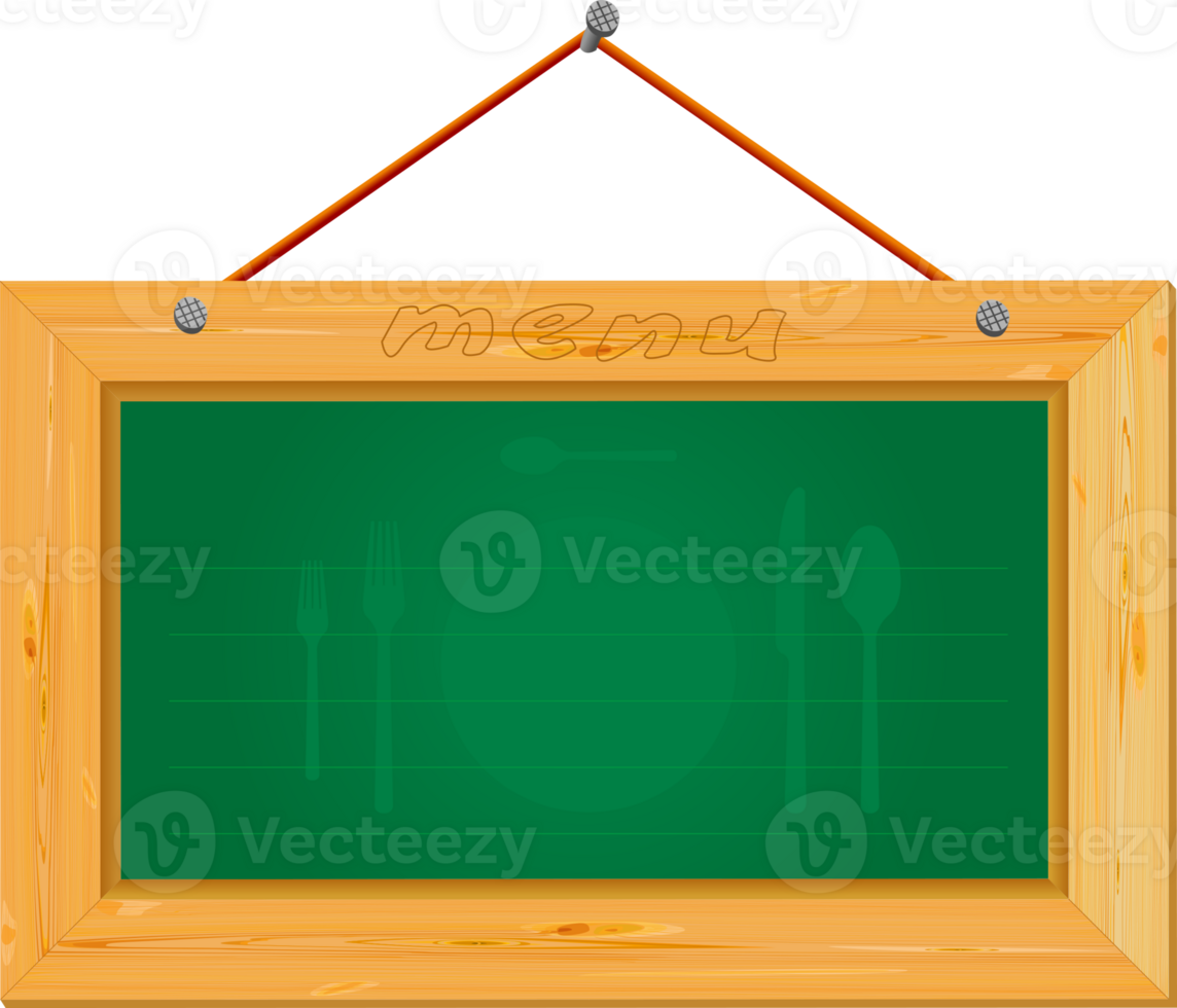 A blackboard with a fork and spoon on it png