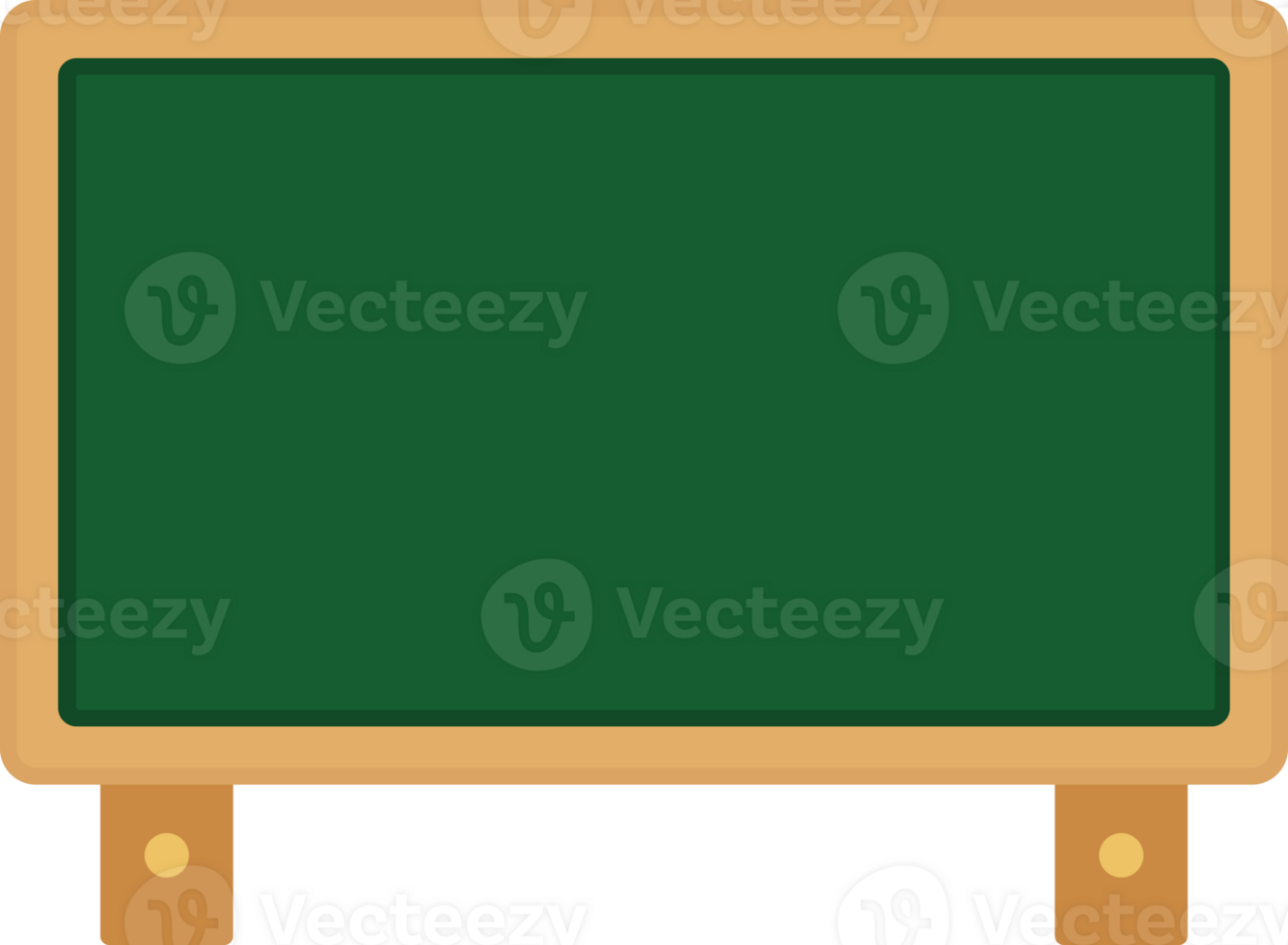 A blackboard with wooden legs and a green board png