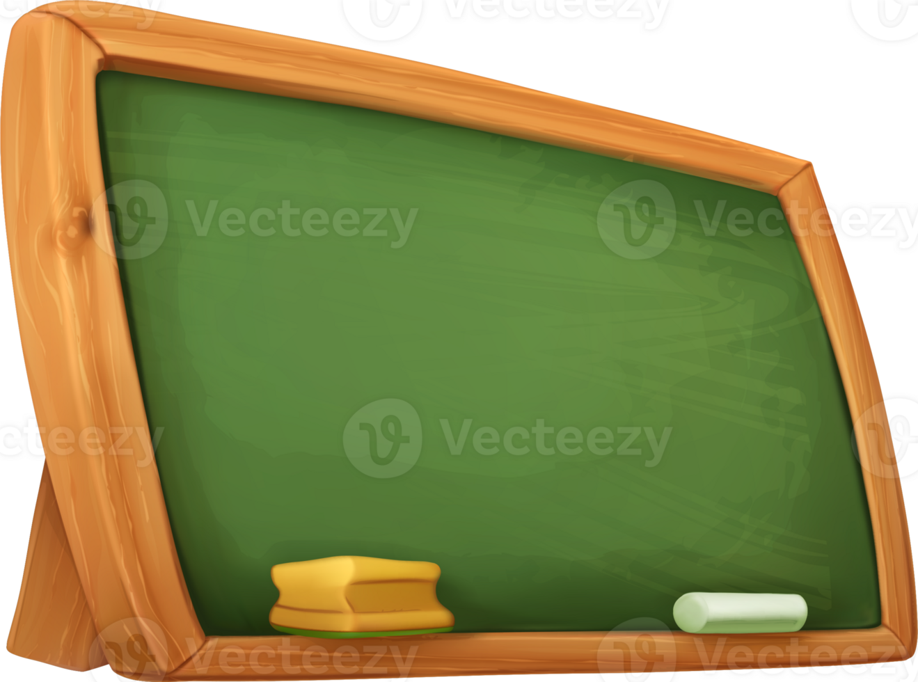 A green chalkboard with a wooden frame png