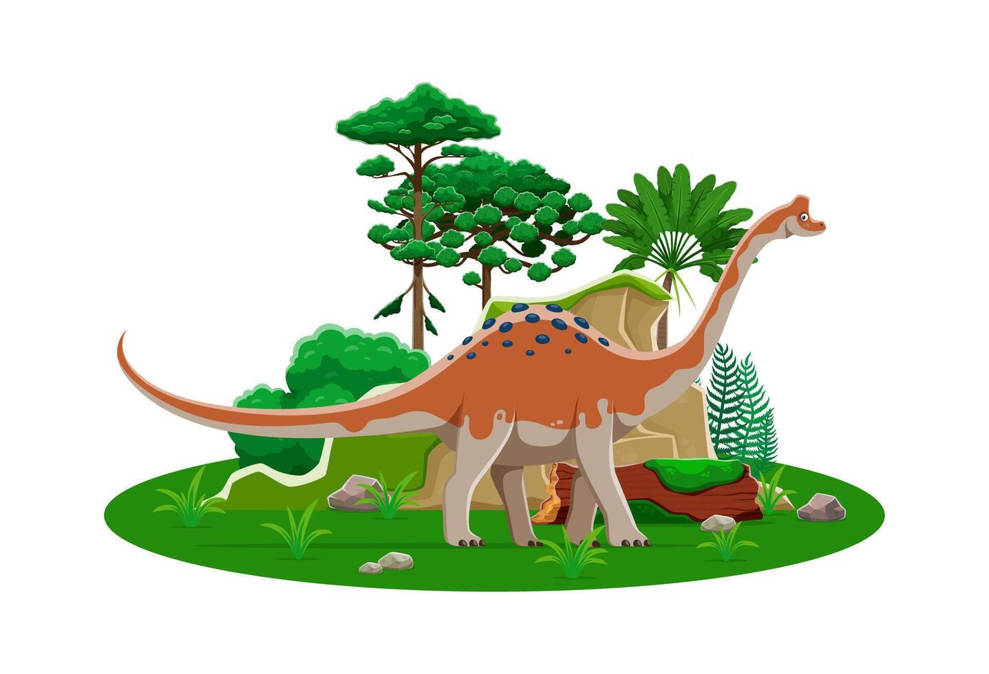 Pelorosaurus prehistoric dino cartoon character vector