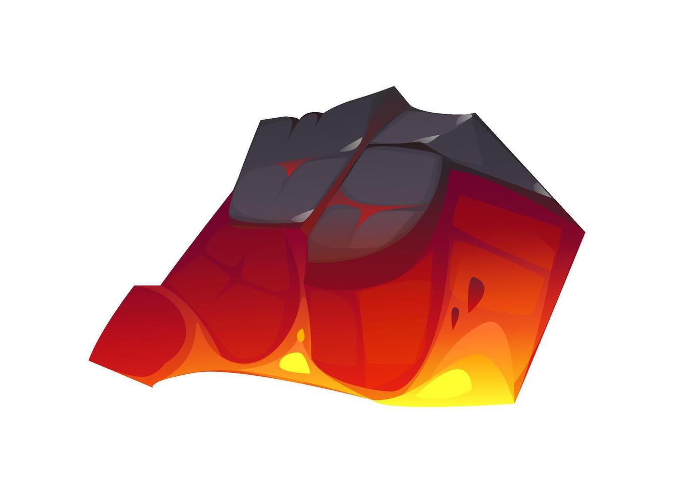 Fireplace burn fiery ember cartoon charcoal piece vector