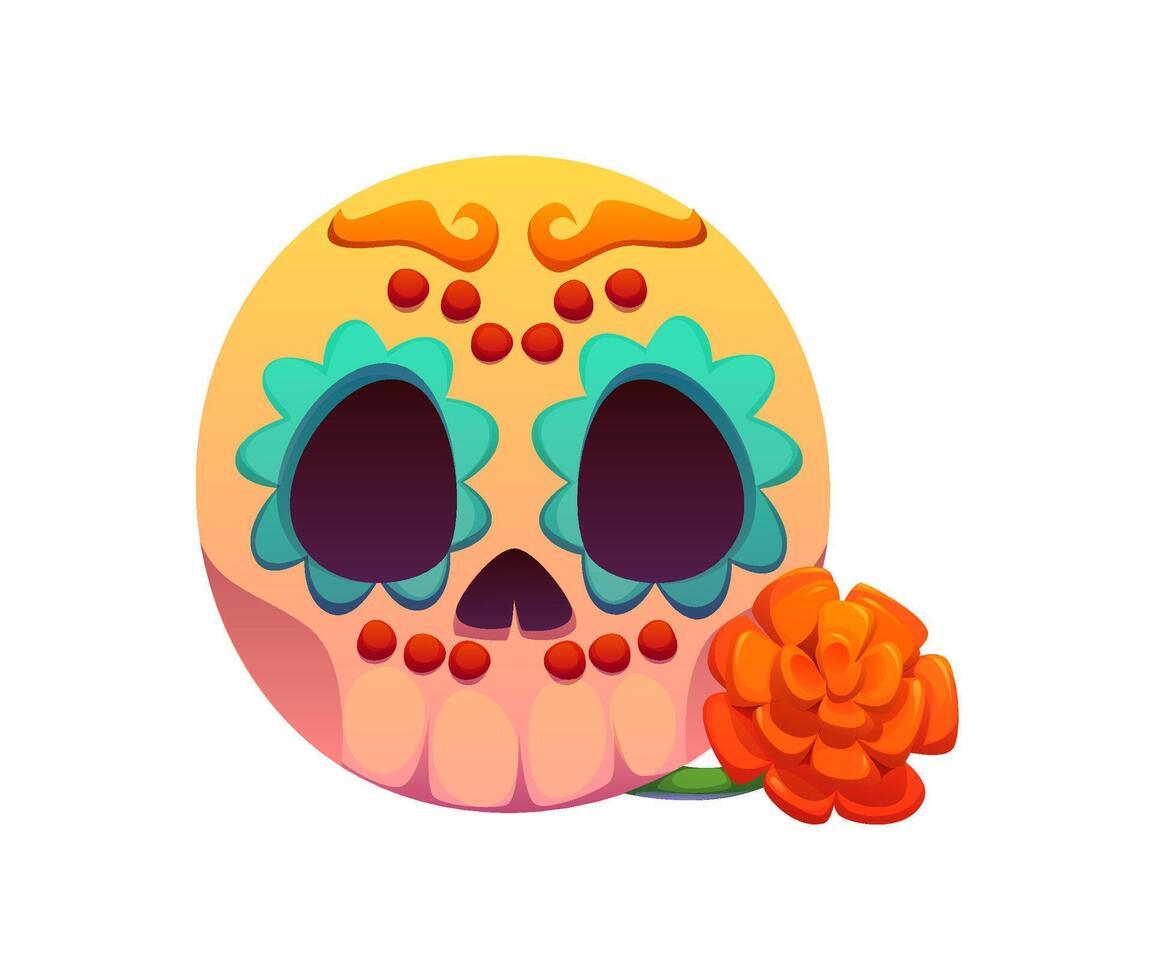 Cartoon Mexican font sugar skull letter Q vector